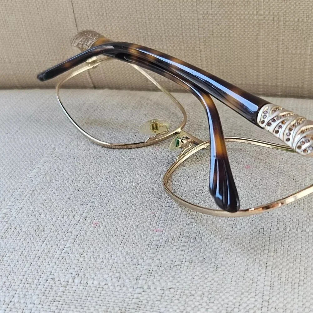 Dana Buchman Women Eyeglasses Frame MIRAMAR Glasses Gold Tone Brown Tortoise - Picture 6 of 11